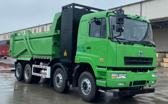 باتری CATL Geely با تعویض باتری 282 درجه، 8X4 کامیون سنگین خالص الکتریکی برای حمل و نقل زباله های شهری